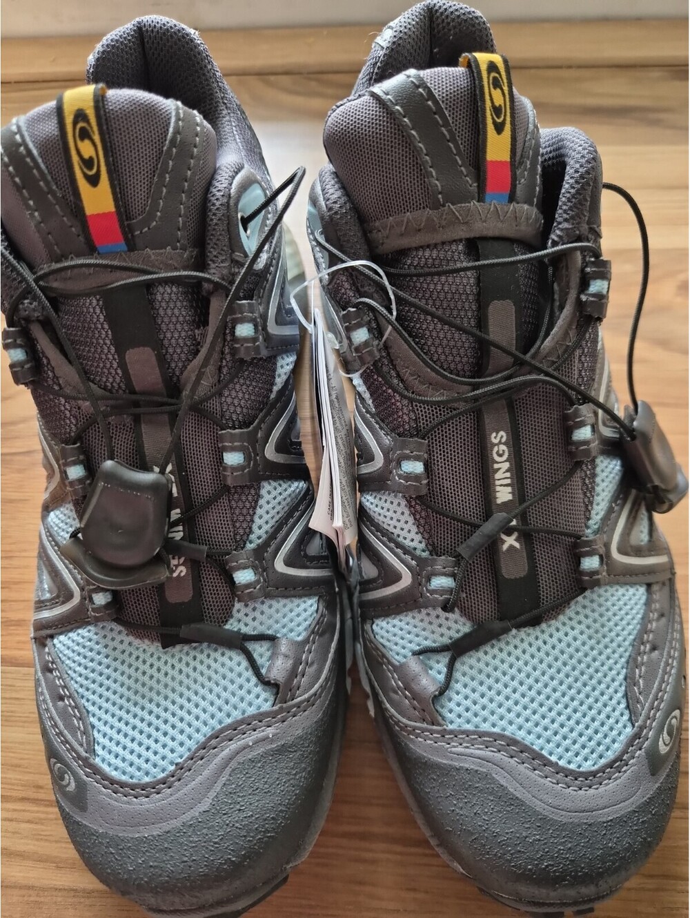 Salomon Gray Blue Low Top Drawstring Athletic Sneaker XT Wings OrthoLite